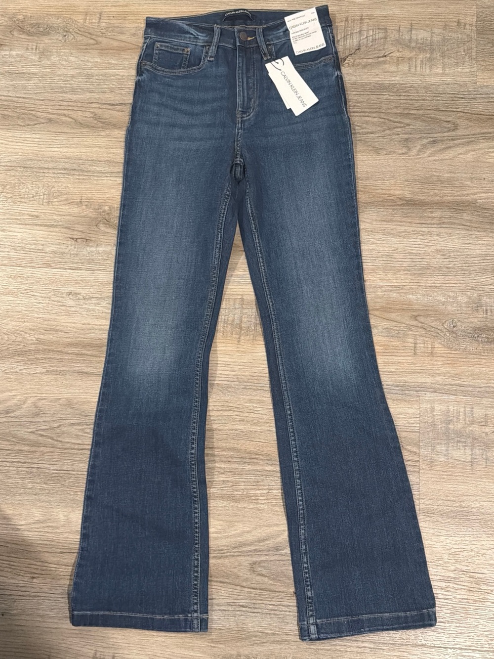 Calvin Klein Jeans Medium Blue High-Rise Flared Denim